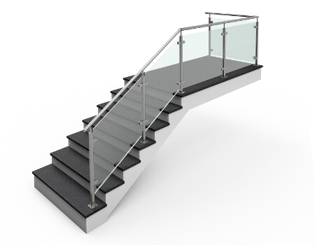1 Edelstahl Glashalter Treppe Geländer Haushalt Bad Winkel